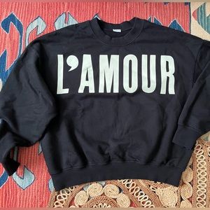 Clare V L’AMOUR black sweatshirt size medium.